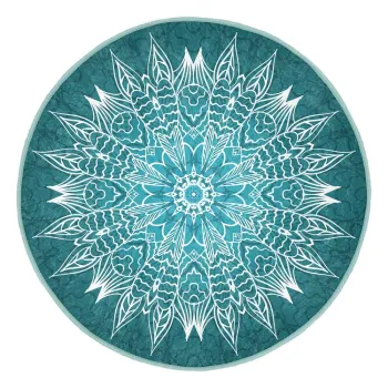 Covor rotund turcoaz lavabil adecvat si pentru aspiratoare robot o 80 cm Comfort - Mila Home imagine