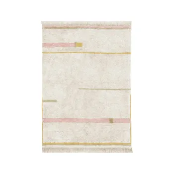 Covor roz/crem lavabil/tesut manual din bumbac 200x300 cm Lanes Vintage Nude - Lorena Canals imagine