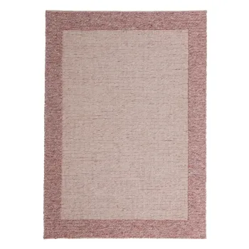 Covor roz deschis tesut manual din amestesc de lana 160x230 cm Rue - Flair Rugs imagine