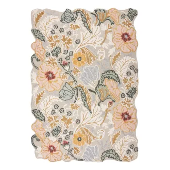 Covor roz deschis tesut manual din lana 160x230 cm Daphne Shaped Floral - Flair Rugs imagine