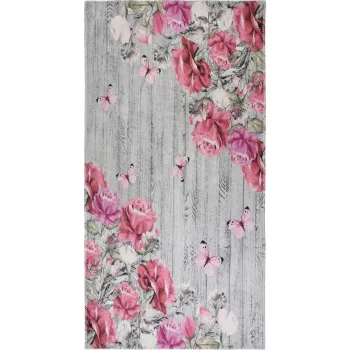 Covor roz/gri lavabil 80x150 cm Blooming Roses - Vitaus imagine