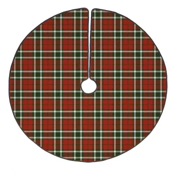 Covor sub bradul de Craciun rosu lavabil rotund din bumbac o 133 cm Classic and Checkered - Butter Kings imagine