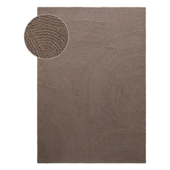 Covor taupe tesut manual din lana 80x150 cm Eleni Taupe - Hanse Home imagine