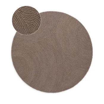 Covor taupe tesut manual rotund din lana o 150 cm Eleni Taupe - Hanse Home imagine