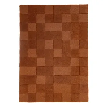 Covor teracota tesut manual din lana 200x290 cm Checkerboard - Flair Rugs imagine