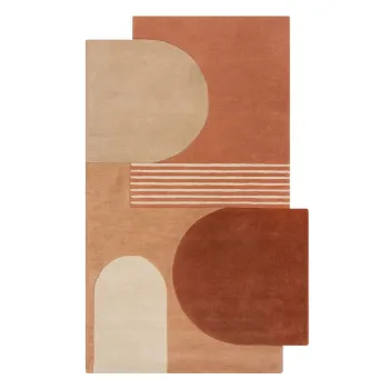 Covor teracota tesut manual din lana 200x290 cm Lozenge Terracotta - Flair Rugs imagine