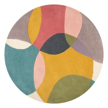 Covor tesut manual rotund din lana o 160 cm Glow Multi - Flair Rugs imagine