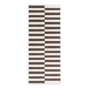 Covor tip traversa alb/maro reversibil/tesut manual din lana 80x200 cm Vika - Hanse Home imagine