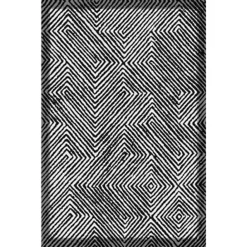 Covor tip traversa alb-negru lavabil 80x200 cm Rimio - Vitaus imagine