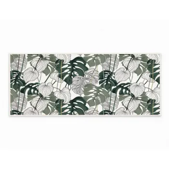 Covor tip traversa alb/verde lavabil 80x200 cm Monstera - Oyo Concept imagine