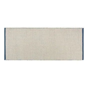 Covor tip traversa albastru/bej tesut manual din lana 80x170 cm Lenu - noo.ma imagine