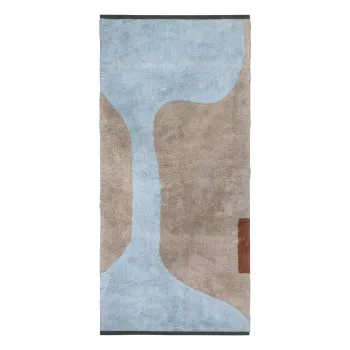 Covor tip traversa albastru deschis/bej lavabil din bumbac 70x150 cm Figura - Mette Ditmer Denmark imagine