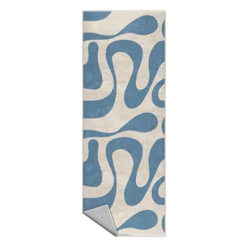 Covor tip traversa albastru lavabil 80x200 cm Blue Latte - Mila Home imagine
