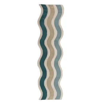Covor tip traversa albastru tesut manual din lana 80x300 cm Cascade Wool - Flair Rugs imagine