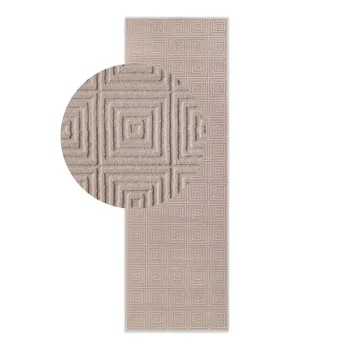 Covor tip traversa bej 80x240 cm Perles Tourmaline - Elle Decoration imagine