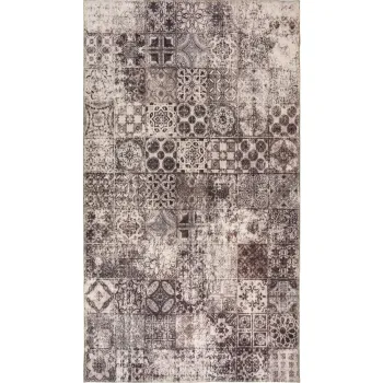 Covor tip traversa bej lavabil 200x80 cm - Vitaus imagine