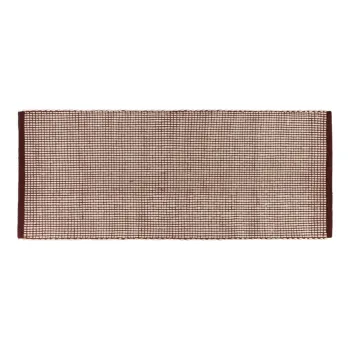 Covor tip traversa burgundy/in culoare naturala tesut manual din lana 80x170 cm Talo - noo.ma imagine