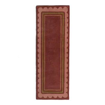 Covor tip traversa burgundy tesut manual din lana 80x230 cm Lois - Flair Rugs imagine