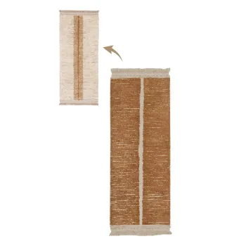 Covor tip traversa caramiziu/bej din bumbac 80x230 cm Duetto Toffee - Lorena Canals imagine