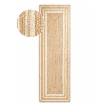 Covor tip traversa crem/in culoare naturala reversibil/tesut manual din iuta 80x250 cm Looma - Hanse Home imagine