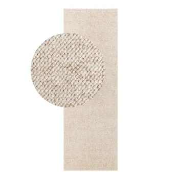 Covor tip traversa crem lavabil 80x240 cm Rocco Cream - Elle Decoration imagine