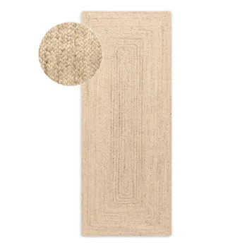 Covor tip traversa culoare naturala deschisa reversibil/tesut manual din iuta 80x200 cm Sharmila Natural White - Hanse Home imagine