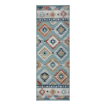 Covor tip traversa de exterior albastru 80x230 cm Avery Blue - Flair Rugs imagine