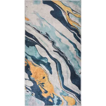 Covor tip traversa galben-albastru lavabil 80x200 cm Colors of Joy - Vitaus imagine