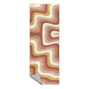 Covor tip traversa galben ocru-roz prafuit lavabil 60x230 cm Creamy Strawberry Swirl - Mila Home imagine