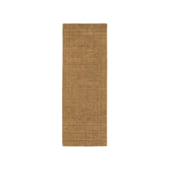 Covor tip traversa galben ocru tesut manual din lana 80x230 cm Mosaic Ochre - Lorena Canals imagine