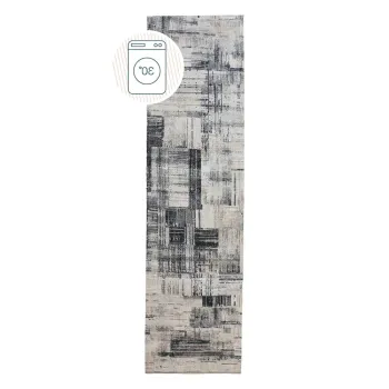 Covor tip traversa gri lavabil 60x230 cm Silas Abstract - Flair Rugs imagine