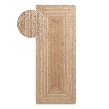 Covor tip traversa in culoare naturala/in culoare naturala deschisa reversibil/tesut manual din iuta 80x200 cm Juno - Hanse Home imagine