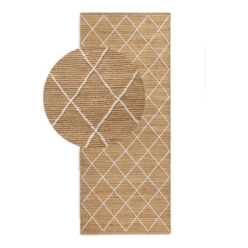 Covor tip traversa in culoare naturala tesut manual din iuta 80x200 cm Kunu - Hanse Home imagine
