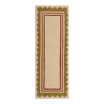 Covor tip traversa in culoare naturala tesut manual din lana 80x230 cm Lois - Flair Rugs imagine