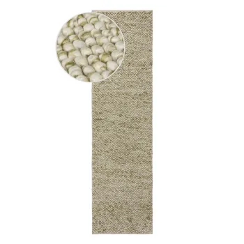 Covor tip traversa kaki tesut manual din amestesc de lana 60x230 cm Minerals - Flair Rugs imagine