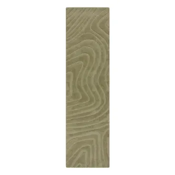 Covor tip traversa kaki tesut manual din lana 60x230 cm Mesmerise Sage - Flair Rugs imagine