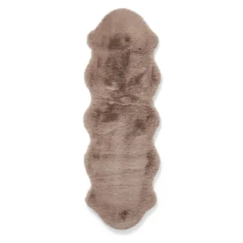 Covor tip traversa maro deschis sintetic 60x180 cm Super Teddy - Think Rugs imagine