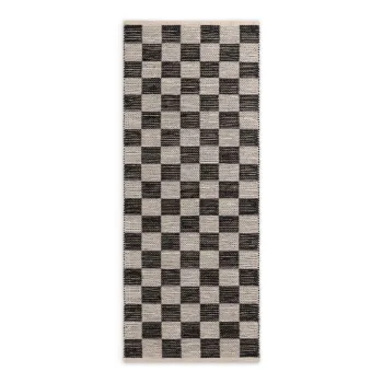 Covor tip traversa negru/crem reversibil/tesut manual din amestec de iuta 80x300 cm Rex - Hanse Home imagine