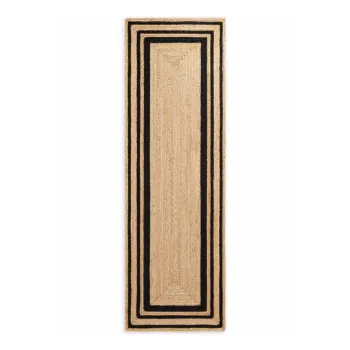 Covor tip traversa negru/in culoare naturala reversibil/tesut manual din iuta 80x250 cm Looma - Hanse Home imagine