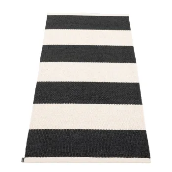 Covor tip traversa pentru interior si exterior alb-negru 70x150 cm Bob Black Vanilla - Pappelina imagine