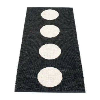 Covor tip traversa pentru interior si exterior alb-negru 70x150 cm Vera Black - Pappelina imagine