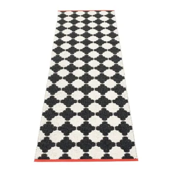 Covor tip traversa pentru interior si exterior alb-negru 70x225 cm Marre Black Coral - Pappelina imagine