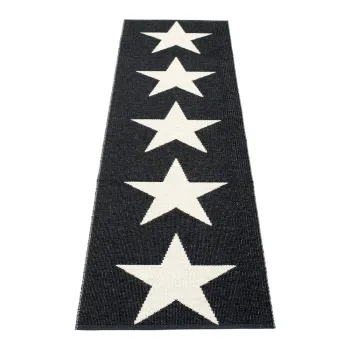 Covor tip traversa pentru interior si exterior alb-negru 70x250 cm Viggo Black - Pappelina imagine