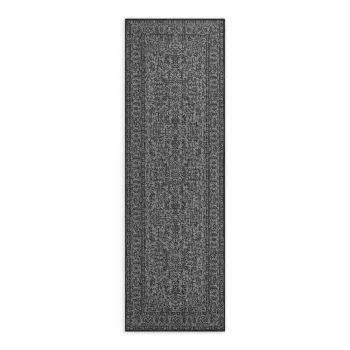 Covor tip traversa pentru interior si exterior alb-negru 80x250 cm Duet Kona - NORTHRUGS imagine
