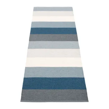 Covor tip traversa pentru interior si exterior albastru/crem 70x200 cm Molly Ocean Grey - Pappelina imagine
