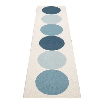 Covor tip traversa pentru interior si exterior albastru/crem 70x280 cm Otto Sky - Pappelina imagine