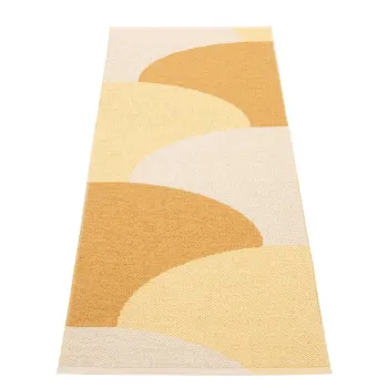 Covor tip traversa pentru interior si exterior galben ocru 70x180 cm Hill Ochre Pale Yellow - Pappelina imagine