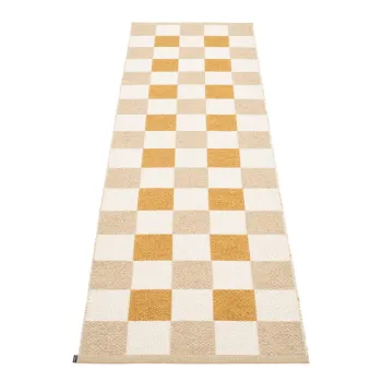 Covor tip traversa pentru interior si exterior galben ocru/bej 70x240 cm Pix Vanilla Ochre - Pappelina imagine