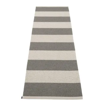 Covor tip traversa pentru interior si exterior gri antracit/crem 70x225 cm Bob Charcoal Linen - Pappelina imagine