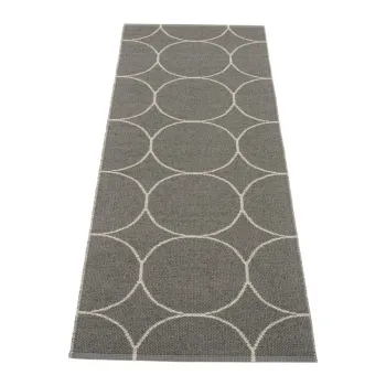 Covor tip traversa pentru interior si exterior gri inchis 70x200 cm Boo Charcoal Linen - Pappelina imagine